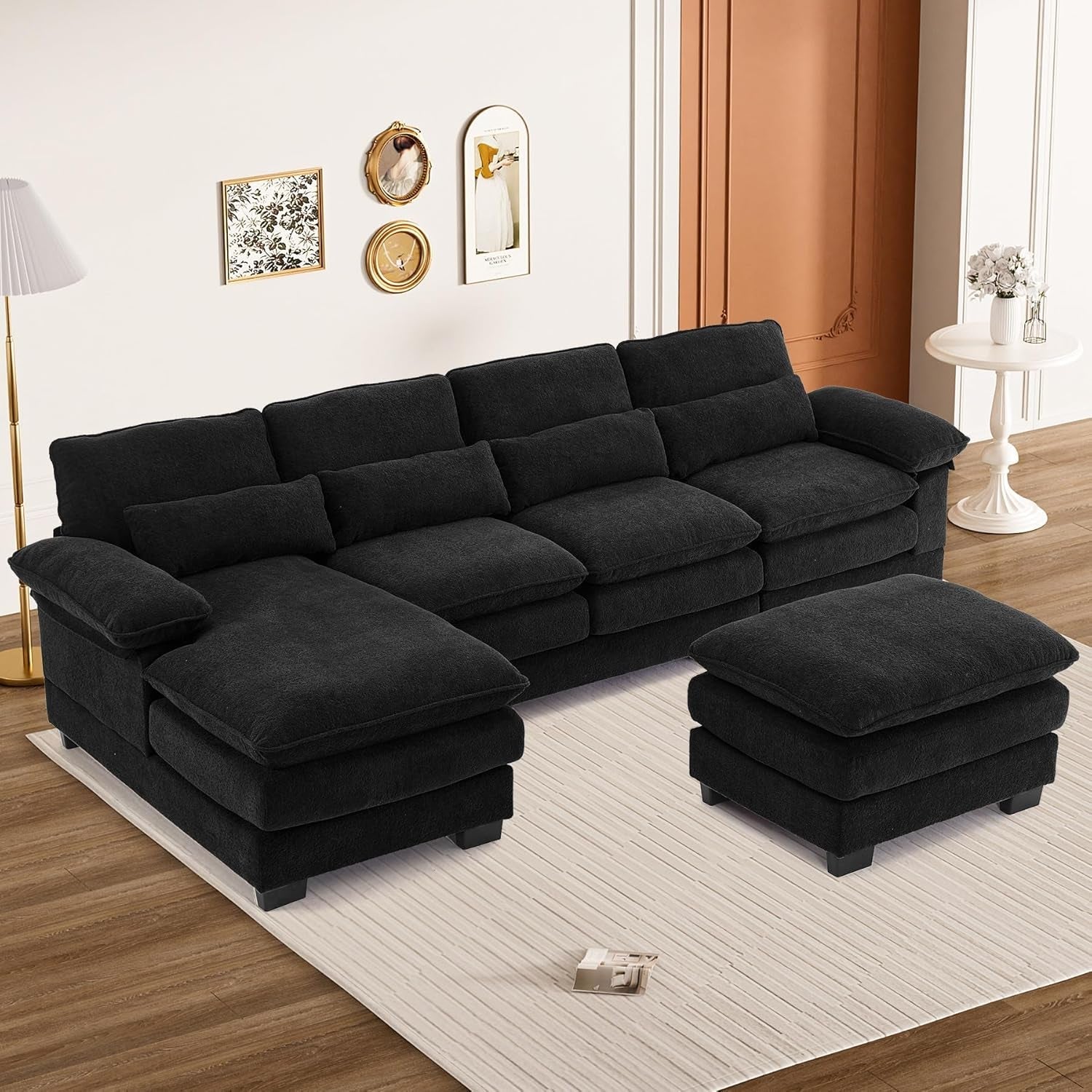 Cozy U Shape Sectional Sofa with Lounge Chaise