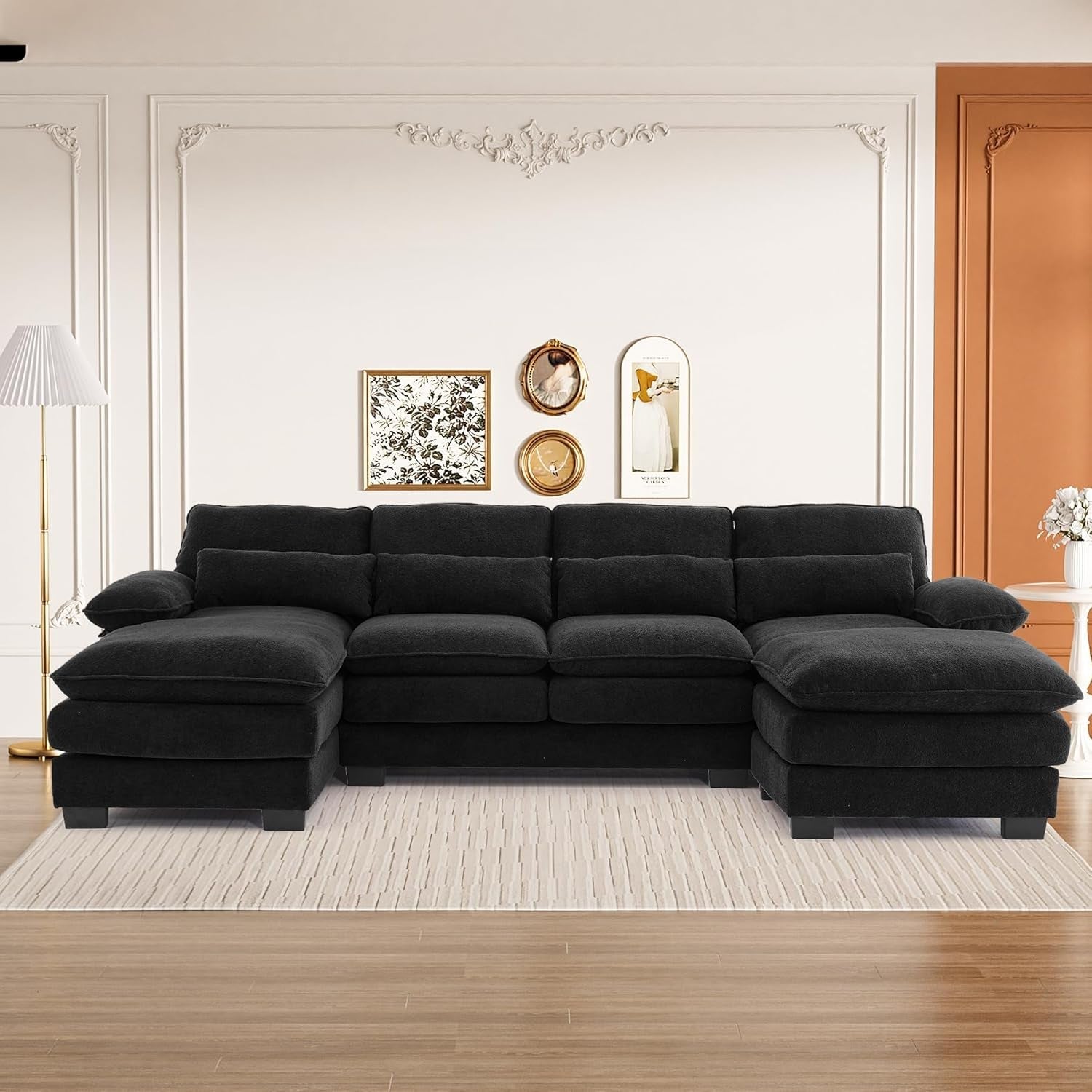 Cozy U Shape Sectional Sofa with Lounge Chaise