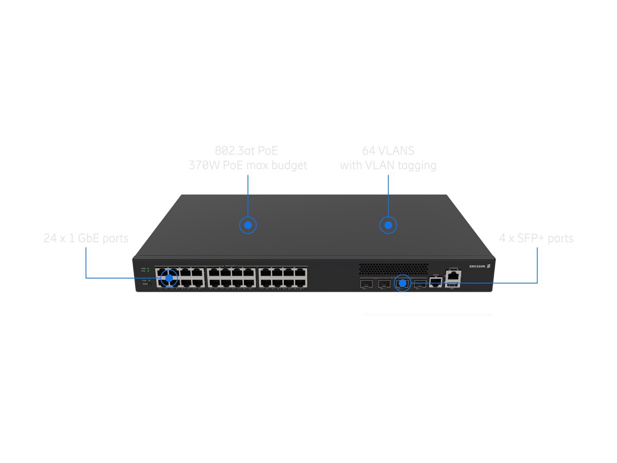 Cradlepoint SW2400P 24-Port PoE Switch with 1-Year NetCloud Plan for SMBs