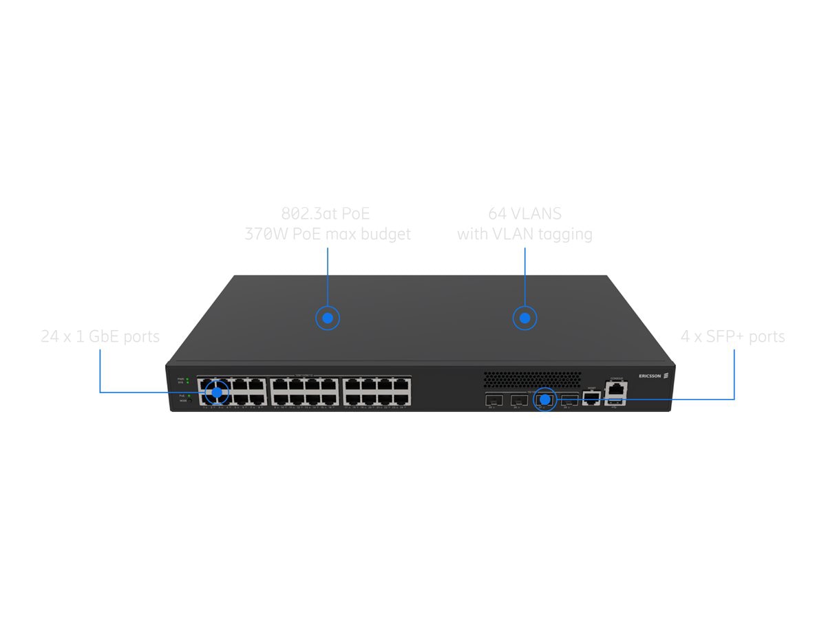 Cradlepoint SW2400P 24-Port PoE Switch with 1-Year NetCloud Plan for SMBs
