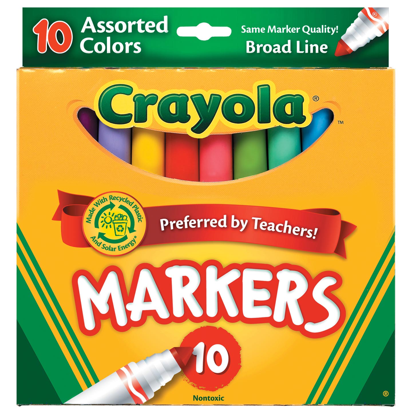 Crayola Markers - Broad Line - Assorted Colors - 10 Count