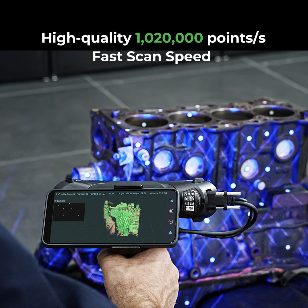 Creality RaptorX Wireless Blue Laser & NIR 3D Scanner with Wi-Fi 6
