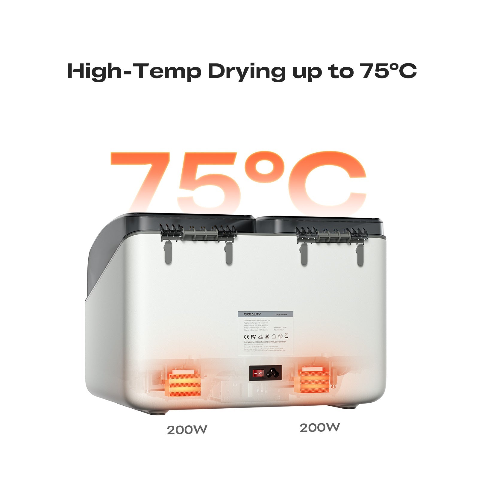 Creality SpacePi X4L 4-Spool Multi-Color Dryer with Dual Heating Chambers