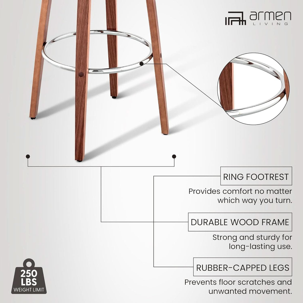 Cream Faux Leather Swivel Bar Stool For Kitchen Island