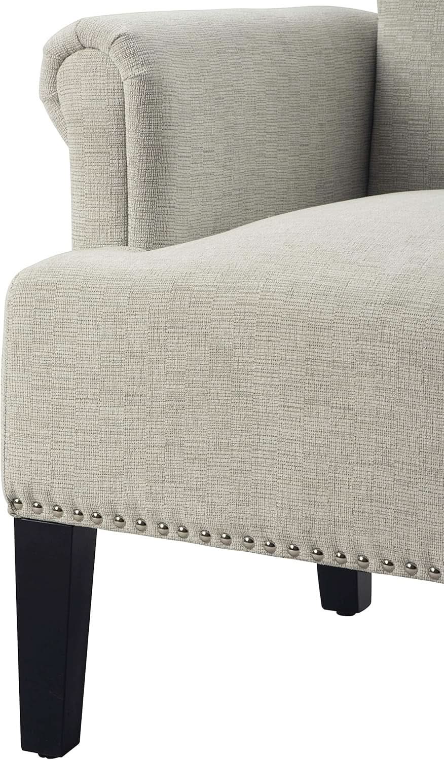Cream Polyester Tufted Mid Century Upholstered Chair