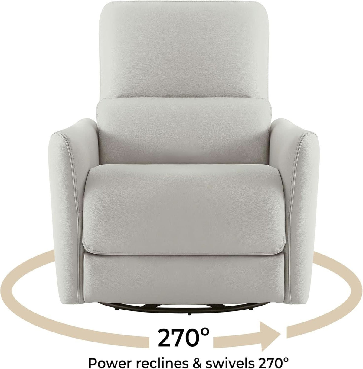 Cream Power Recliner Chair With USB Charging Lumbar Support