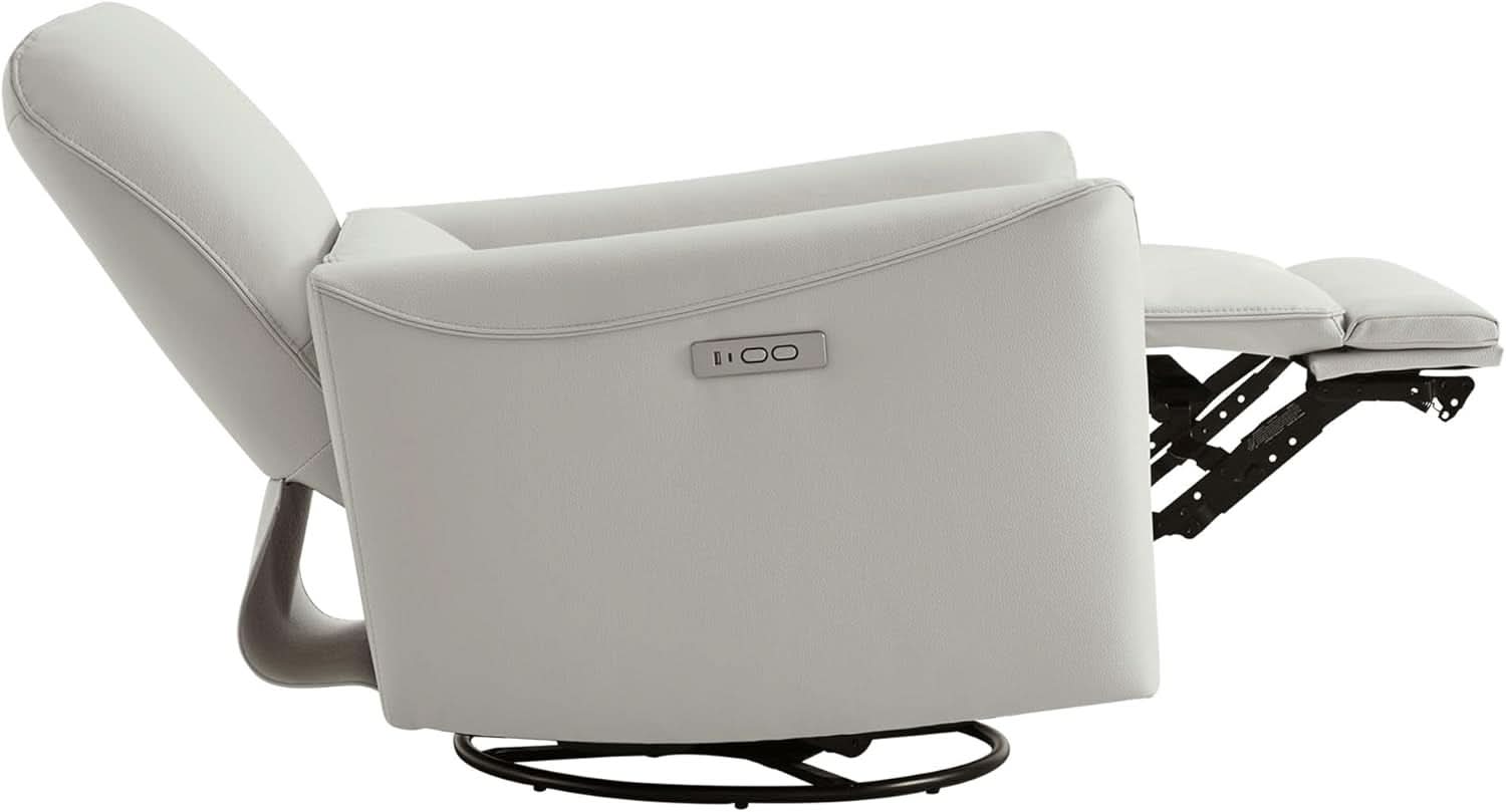 Cream Power Recliner Chair With USB Charging Lumbar Support