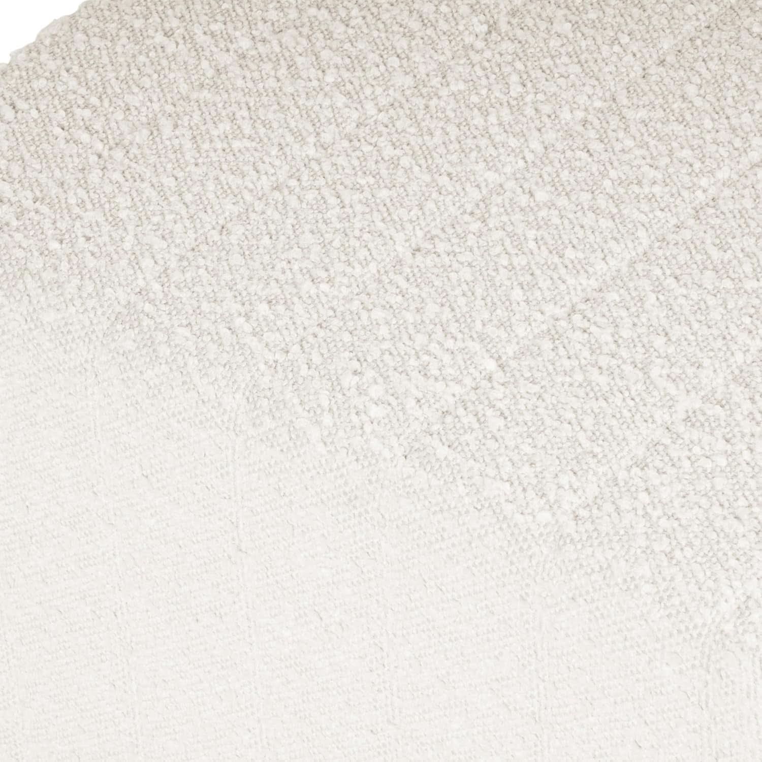 Cream Soft Boucle Upholstered Ottoman Footrest 18 Inches