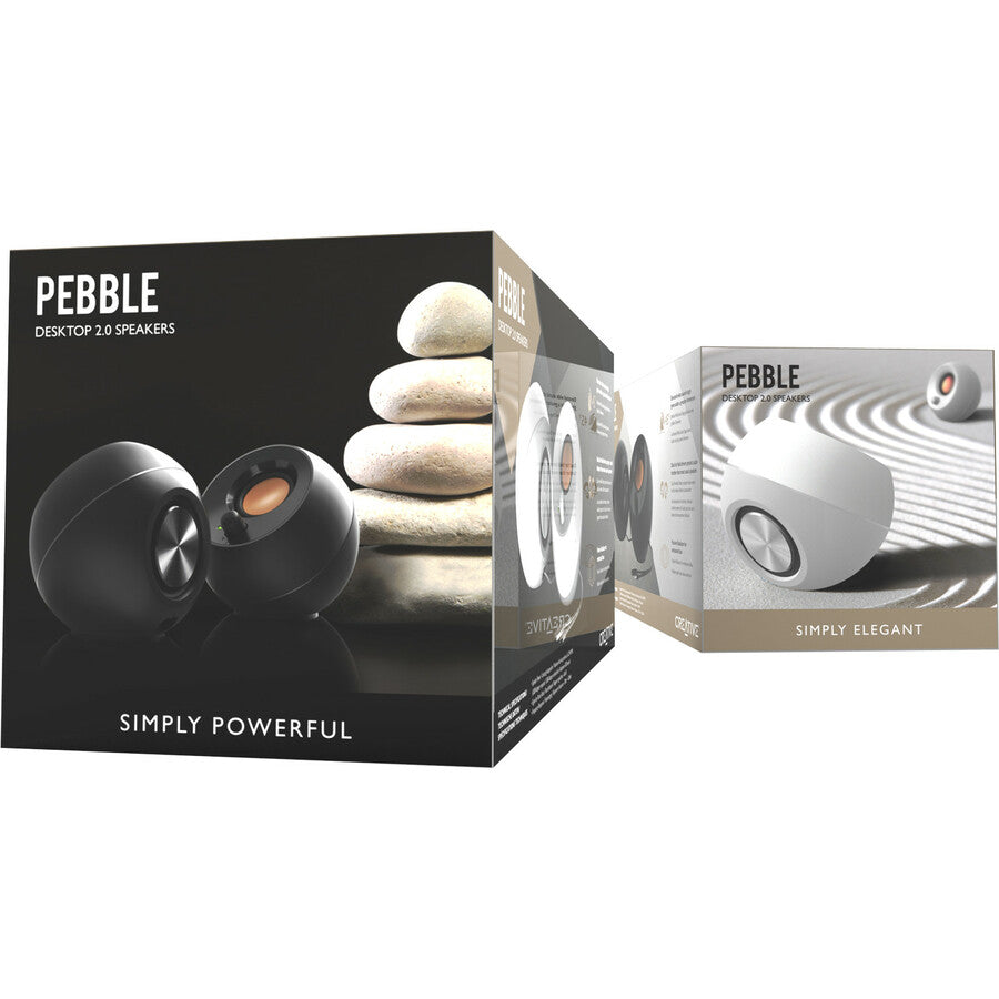 Creative Pebble 2.0 Speaker System - 4.40 W RMS - White 51MF1680AA001