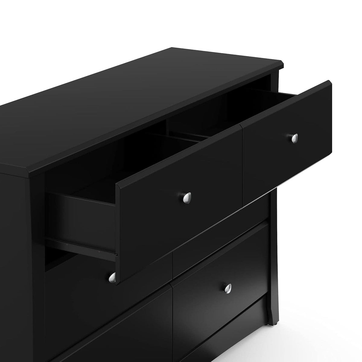 Crescent 6 Drawer Double Dresser Black GREENGUARD Gold