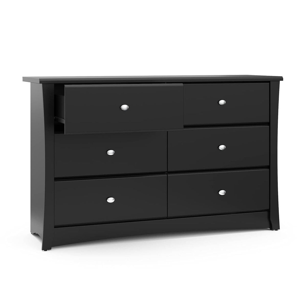 Crescent 6 Drawer Double Dresser Black GREENGUARD Gold