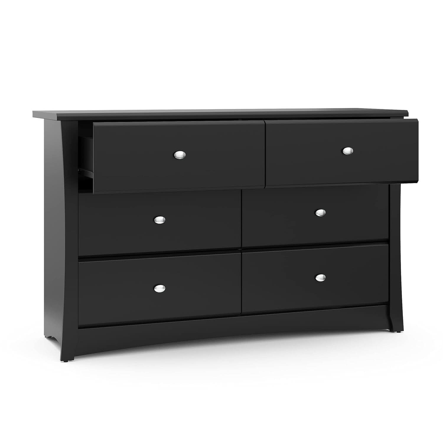 Crescent 6 Drawer Double Dresser Black GREENGUARD Gold
