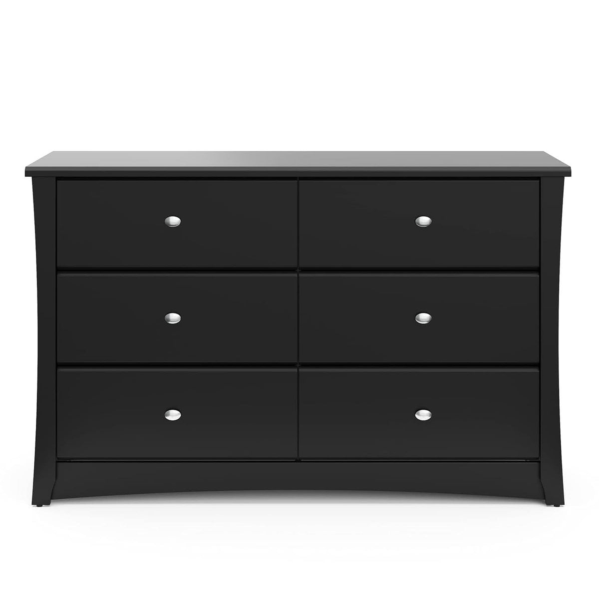 Crescent 6 Drawer Double Dresser Black GREENGUARD Gold