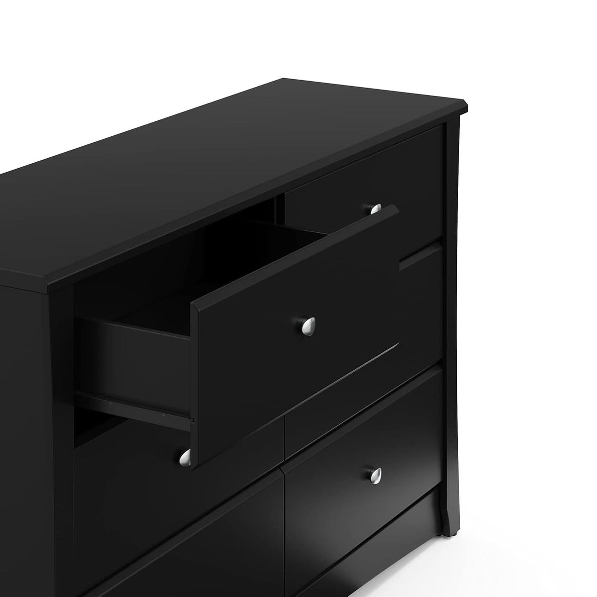 Crescent 6 Drawer Double Dresser Black GREENGUARD Gold