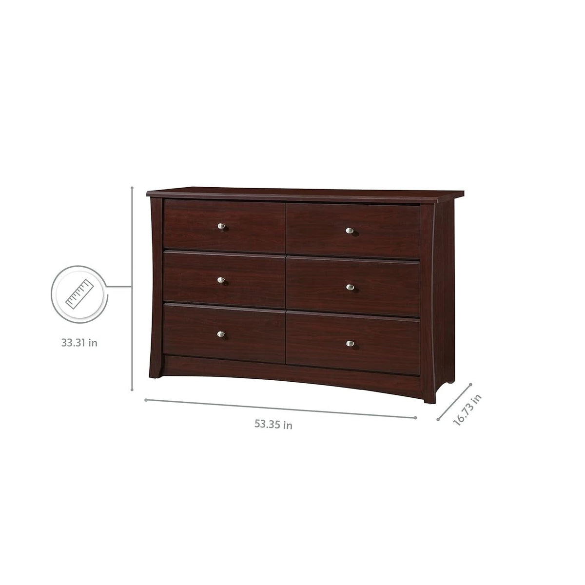 Crescent 6 Drawer Dresser Espresso GREENGUARD Gold