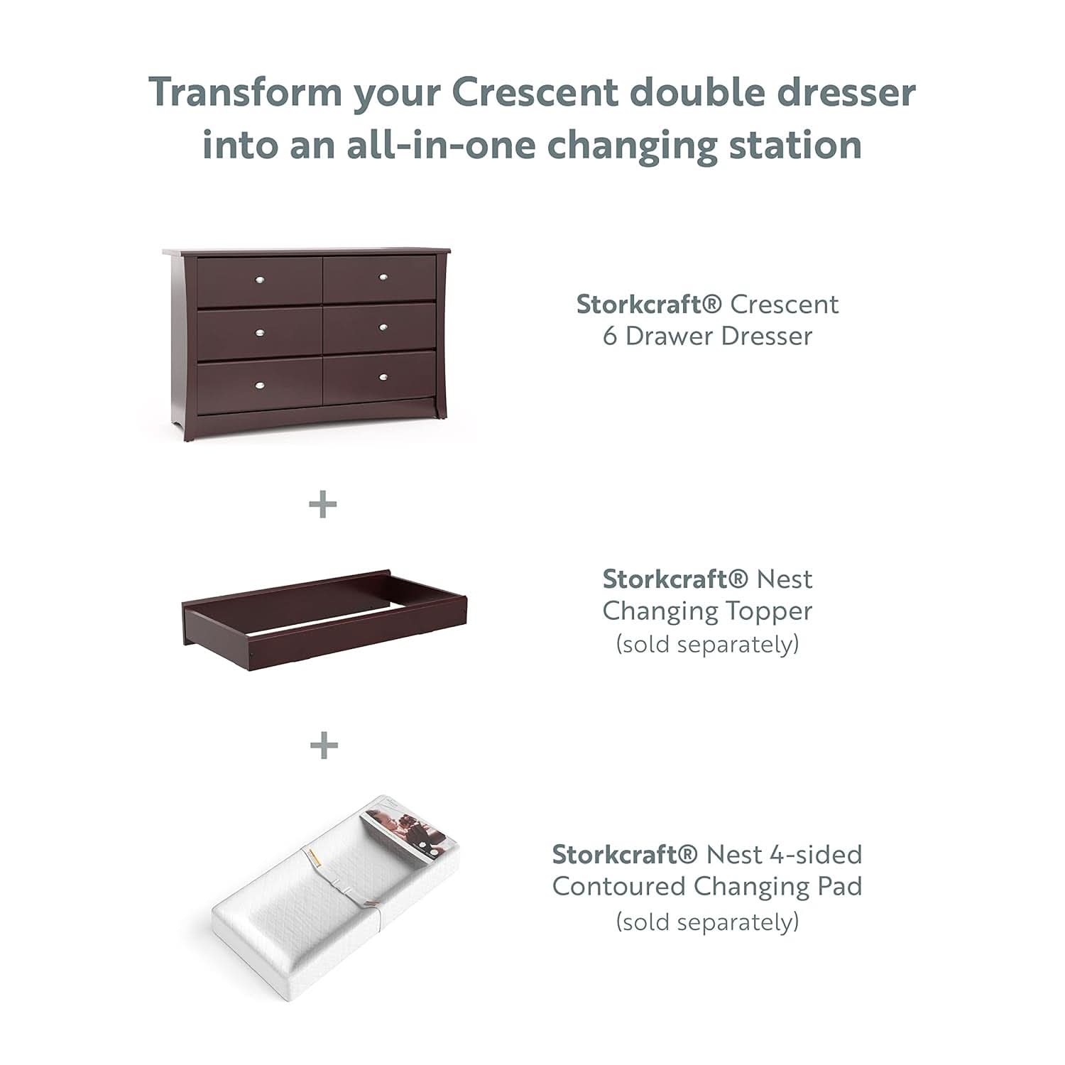 Crescent 6 Drawer Dresser Espresso GREENGUARD Gold