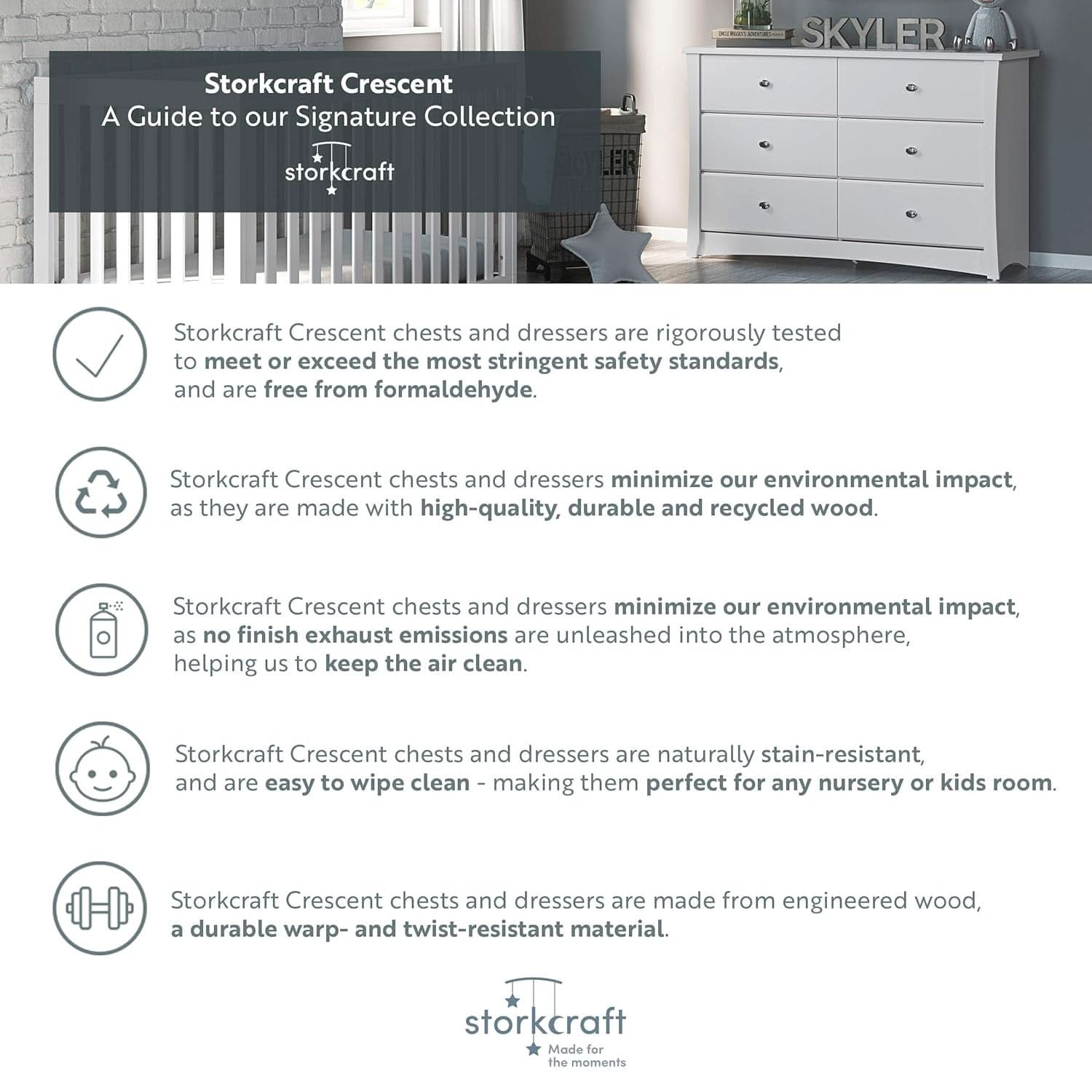 Crescent 6 Drawer Dresser Espresso GREENGUARD Gold
