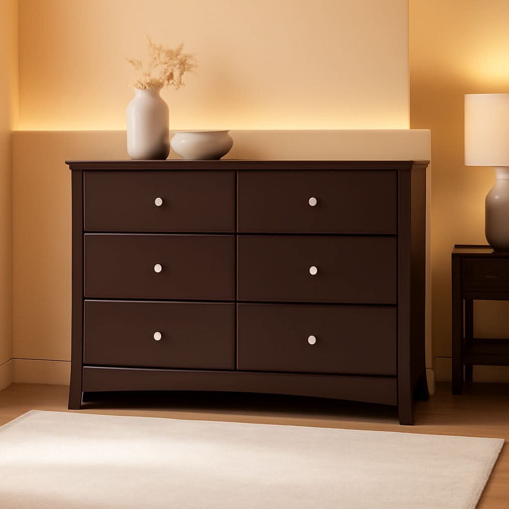 Crescent 6 Drawer Dresser Espresso GREENGUARD Gold
