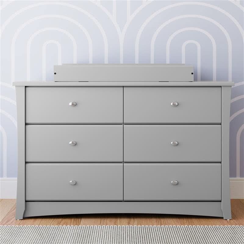 Crescent 6 Drawer Dresser Pebble Gray Nursery Organizer