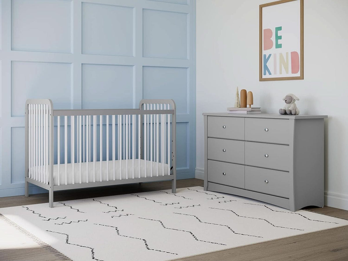 Crescent 6 Drawer Dresser Pebble Gray Nursery Organizer