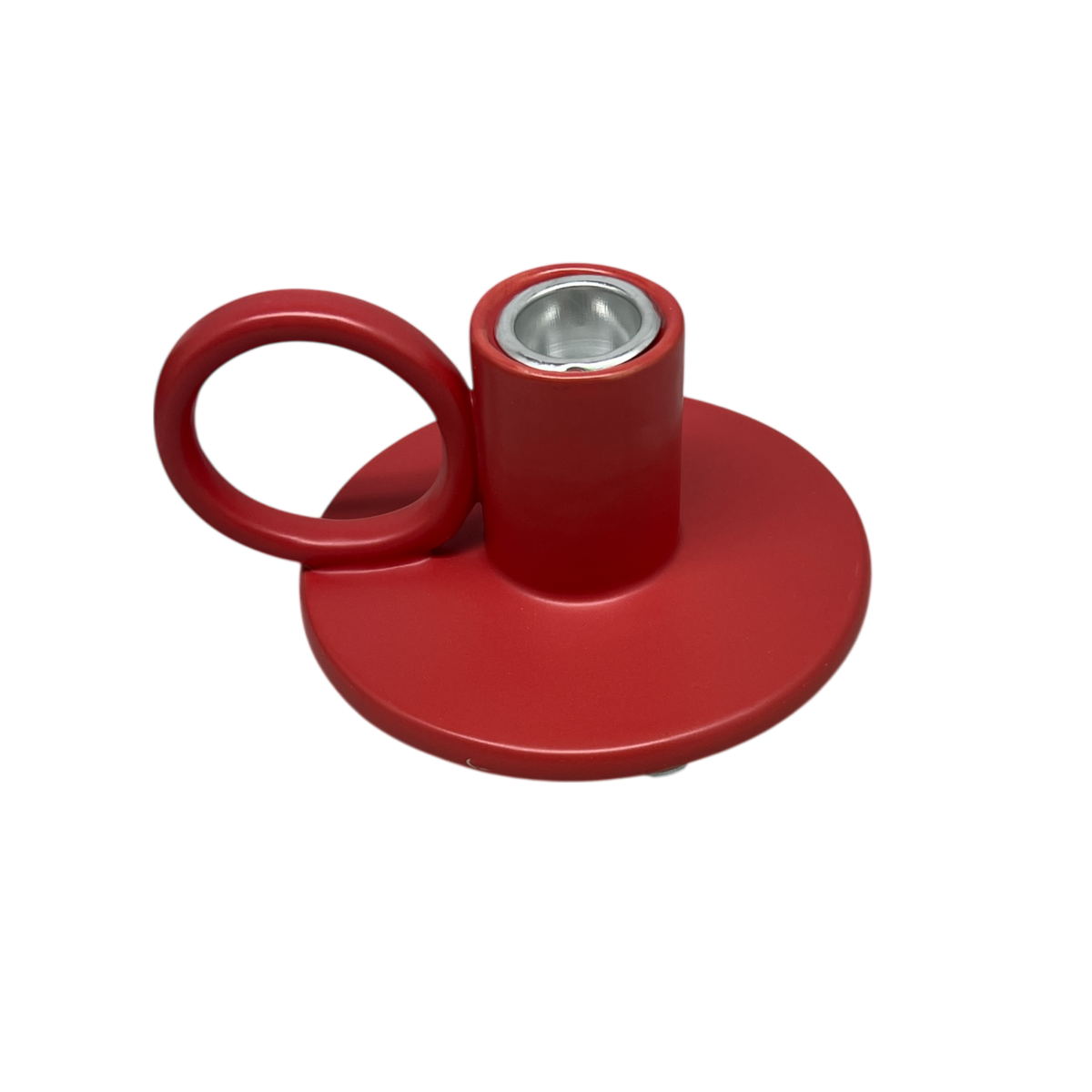 Crimson Glow Ceramic Candle Holder