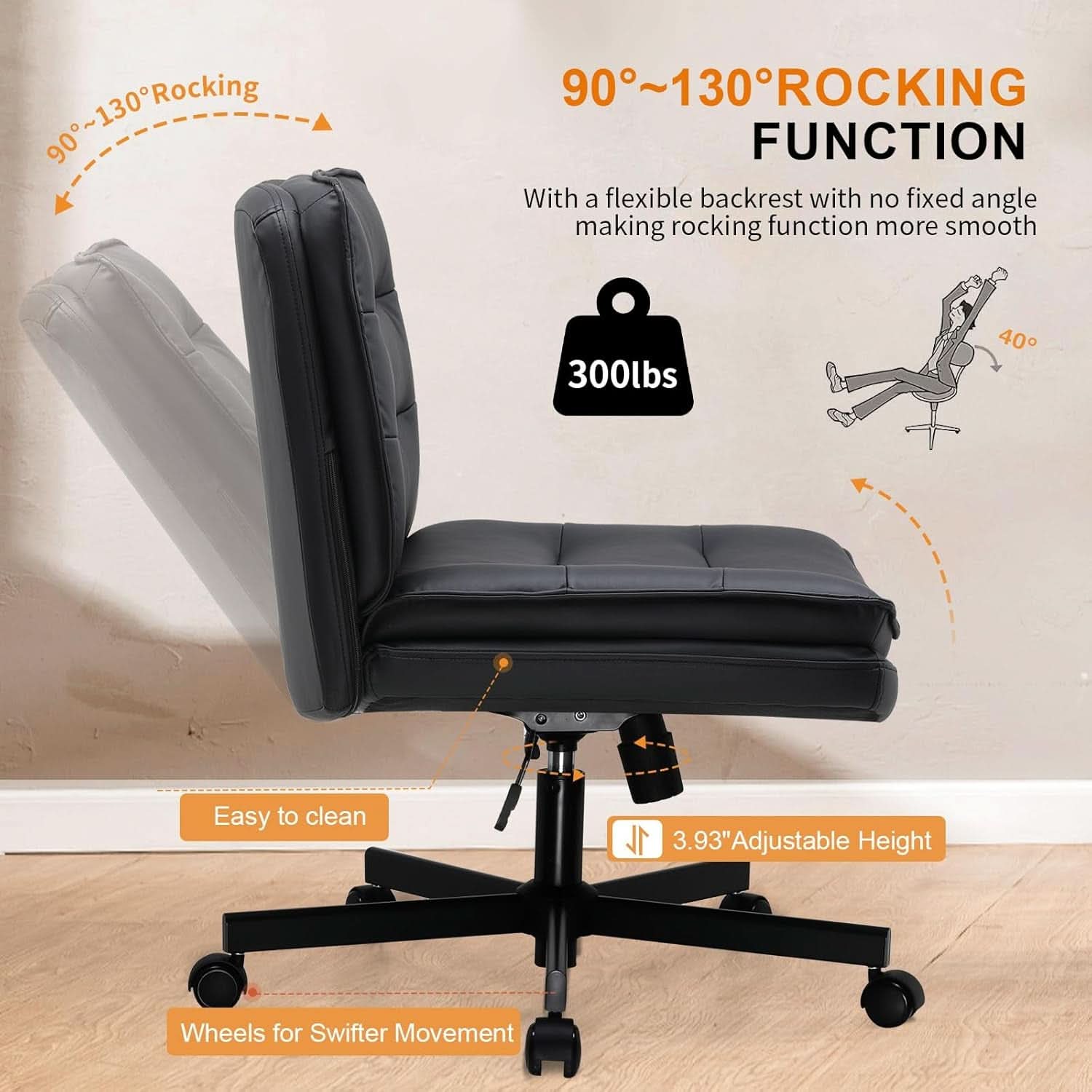 Criss Cross Office Chair Extra Wide Black For Home Office