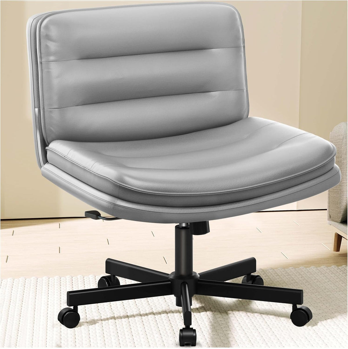 Criss Cross Office Chair With Wheels, Gray, Swivel