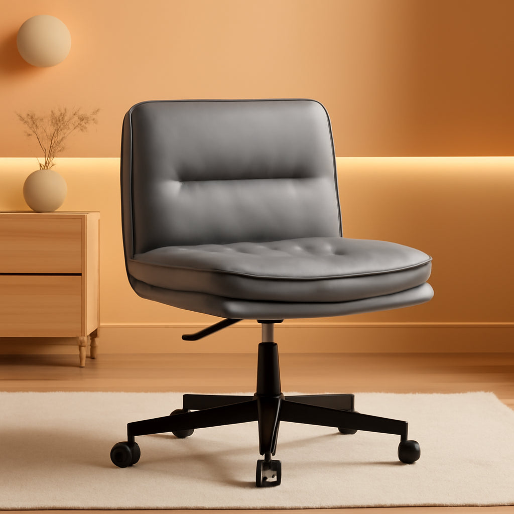 Criss Cross Office Chair With Wheels, Gray, Swivel