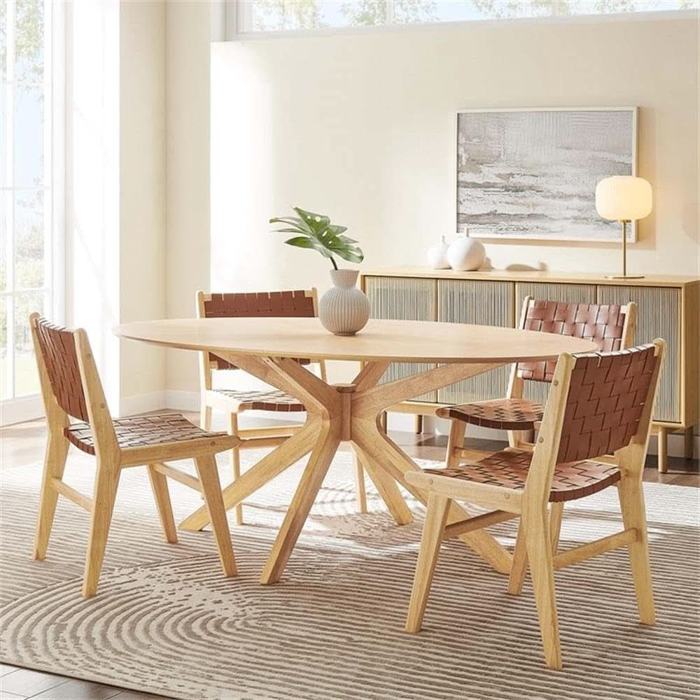 Crossroads 71 Inch Oak Oval Dining Table Mid Century