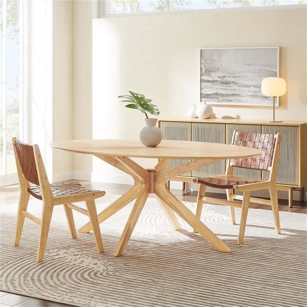 Crossroads 71 Inch Oak Oval Dining Table Mid Century