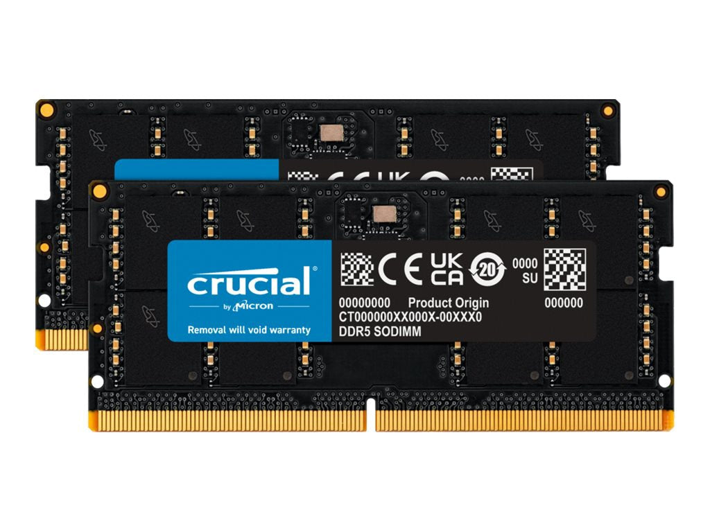 Crucial 128GB (2x64GB) DDR5 5600MHz Laptop RAM Kit for Power Users