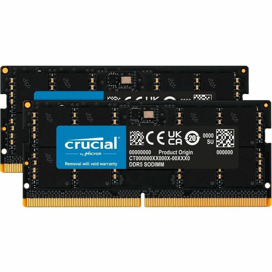 Crucial - For Notebook - 64 GB (2 x 32GB) - DDR5-5600/PC5-44800 DDR5 SDRAM - 5600 MHz