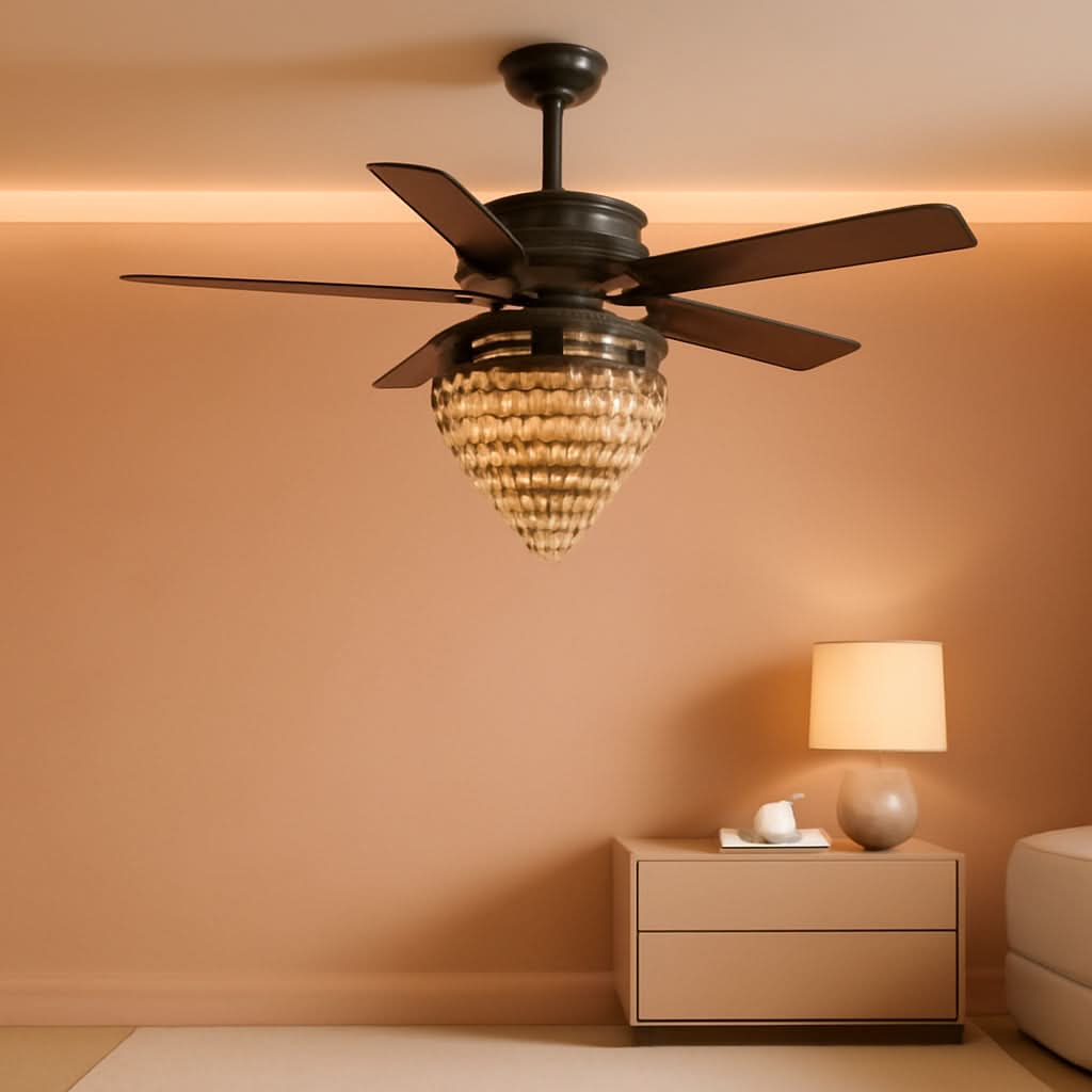 Crystal Ceiling Fan Fandelier 52 Inch With Remote Lights