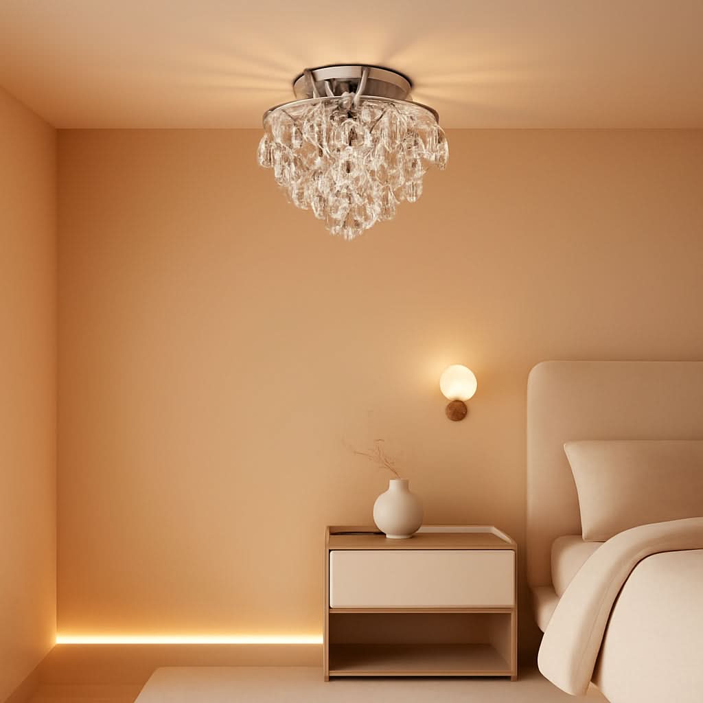 Crystal Chandelier Ceiling Light E26 Chrome Fixture