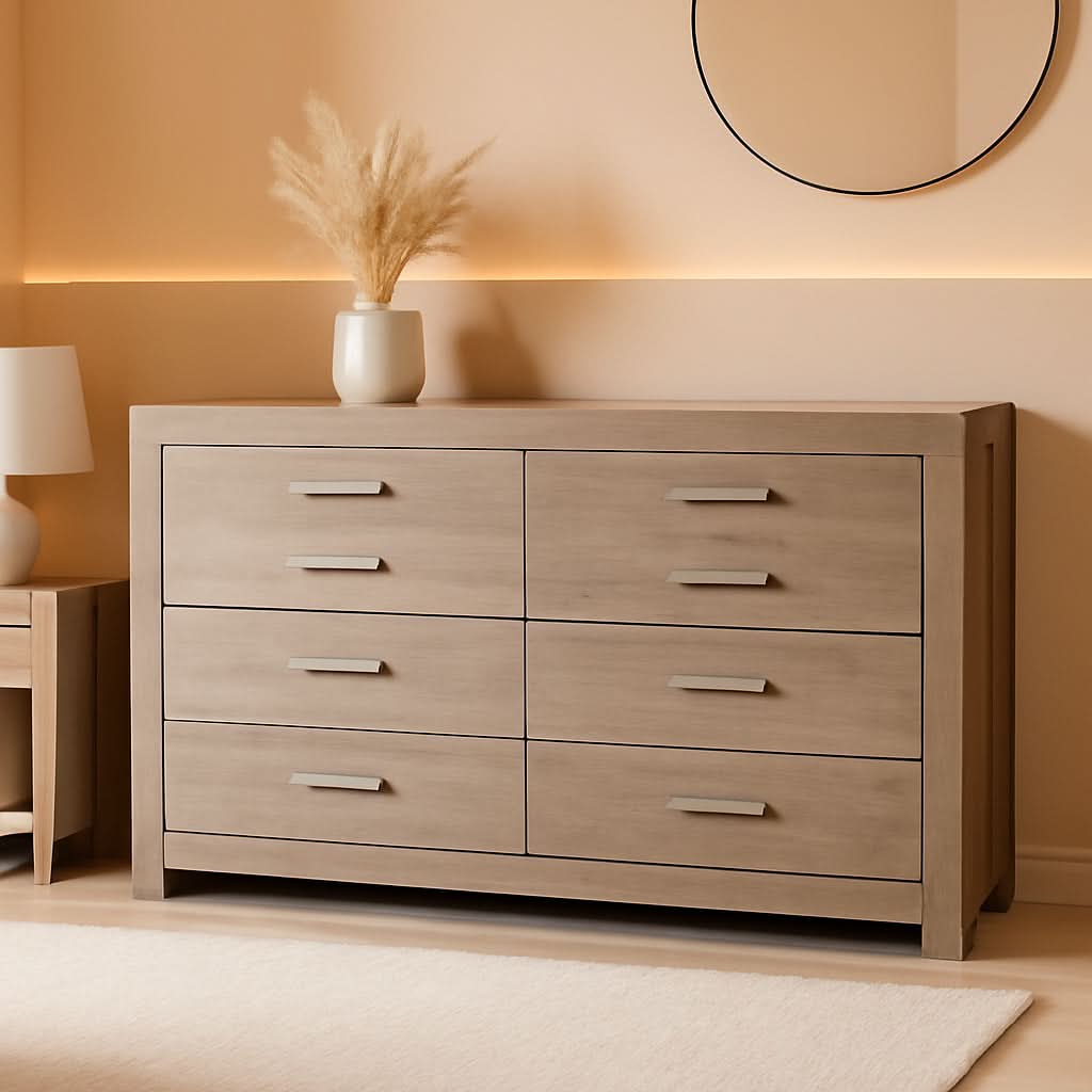 Culverbach Scandinavian Dresser 6 Drawers Weathered Gray