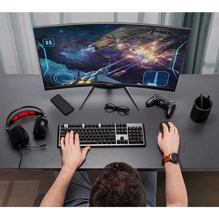 Curved Gaming Monitor - 27 Inch 180Hz 1ms FreeSync Premium Display | Tecisoft VX2718-PC-MHD