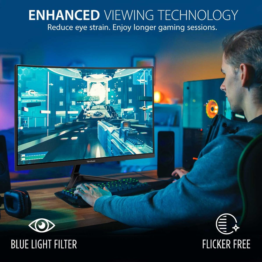 Curved Gaming Monitor - 27 Inch 180Hz 1ms FreeSync Premium Display | Tecisoft VX2718-PC-MHD