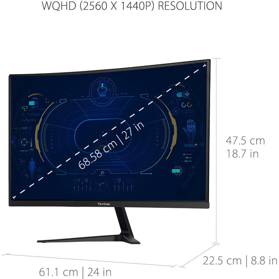 Curved Gaming Monitor - 27" WQHD 180Hz FreeSync Premium | Tecisoft VX2718-2KPC-MHD
