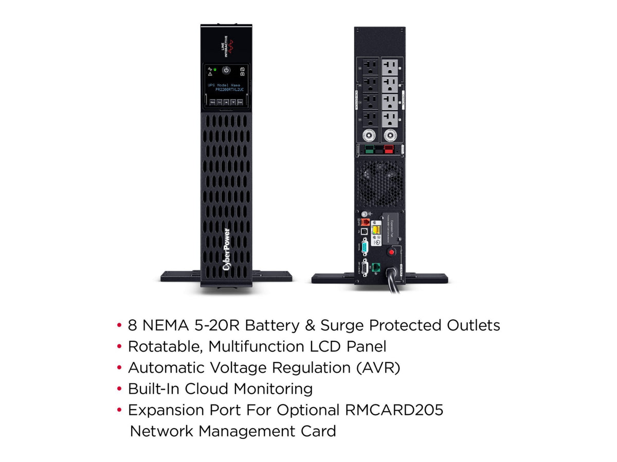 CyberPower 2200VA 2U Sine Wave UPS with Cloud Management for Servers