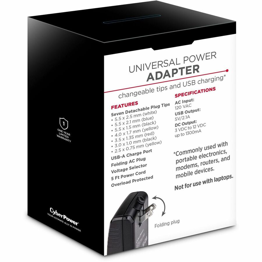 CyberPower CPUAC1U1300 Universal Power Adapter with multiple tips