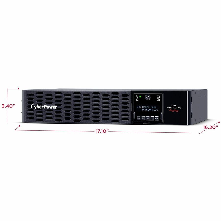 CyberPower Smart App Sinewave PR1500RT2UC 1500VA Rack/Tower UPS - 2U Rack/Tower - AVR - 3