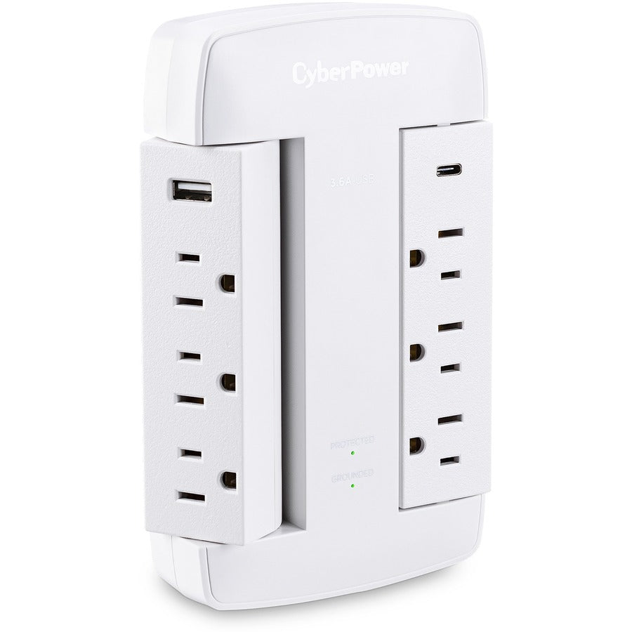 Cyberpower Csp600Wsurc5 Surge Protector White 6 Ac Outlet(S) 125 V