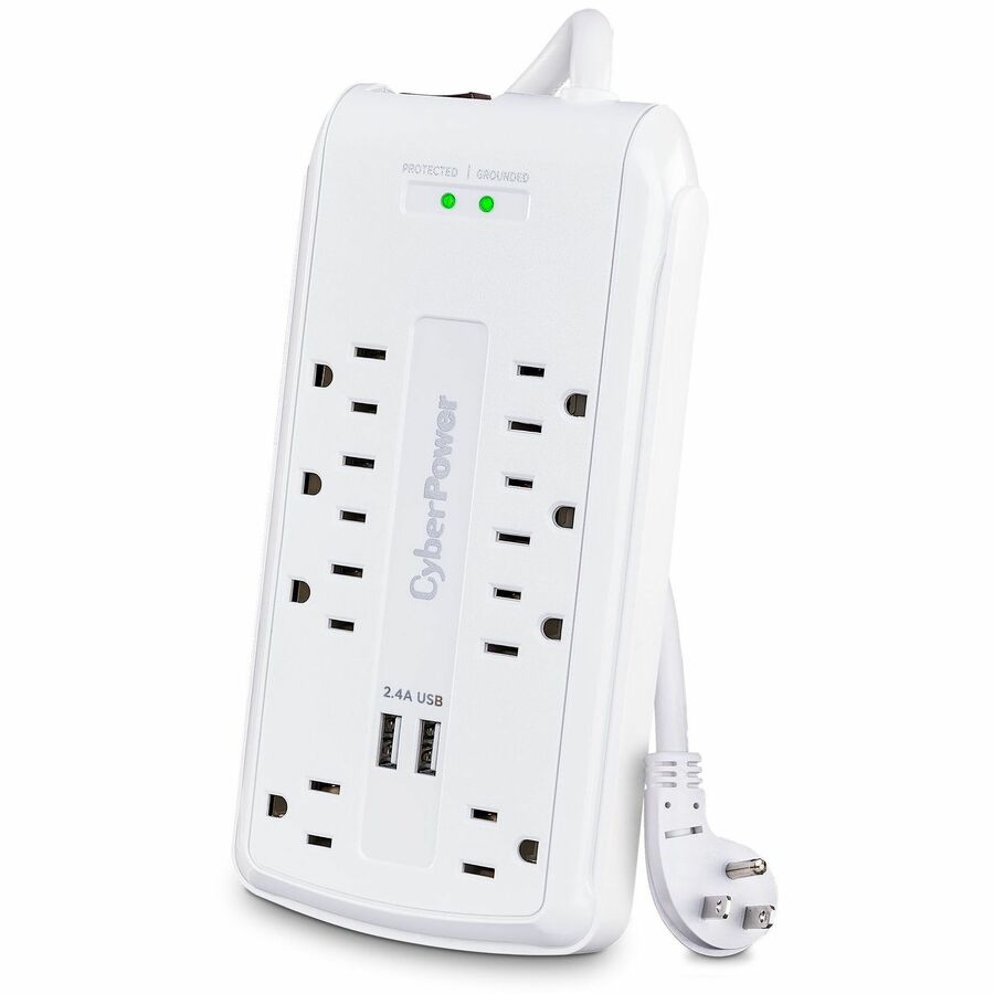 Cyberpower Csp806U Surge Protector White 8 Ac Outlet(S) 125 V 1.8 M