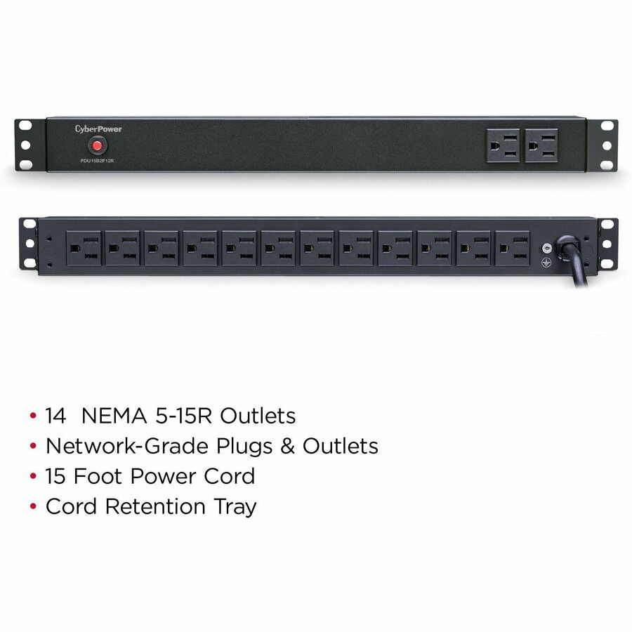 Cyberpower Pdu15B2F12R Power Distribution Unit (Pdu) 14 Ac Outlet(S) 1U Black