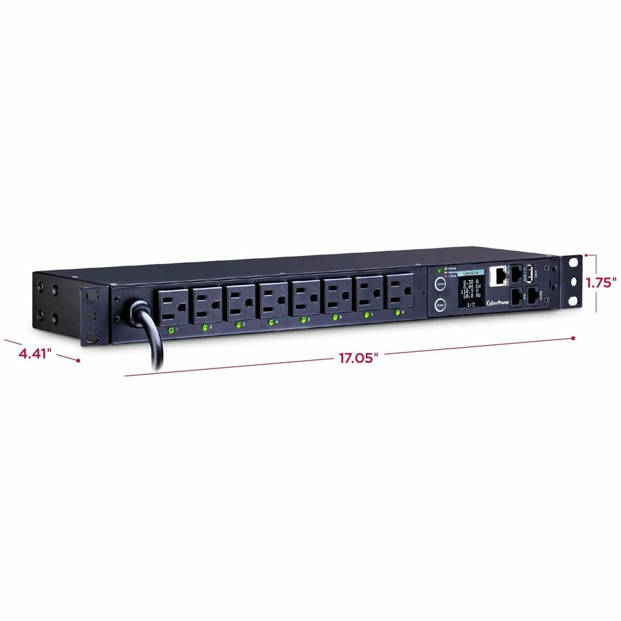Cyberpower Pdu81001 Power Distribution Unit (Pdu) 8 Ac Outlet(S) 1U Black