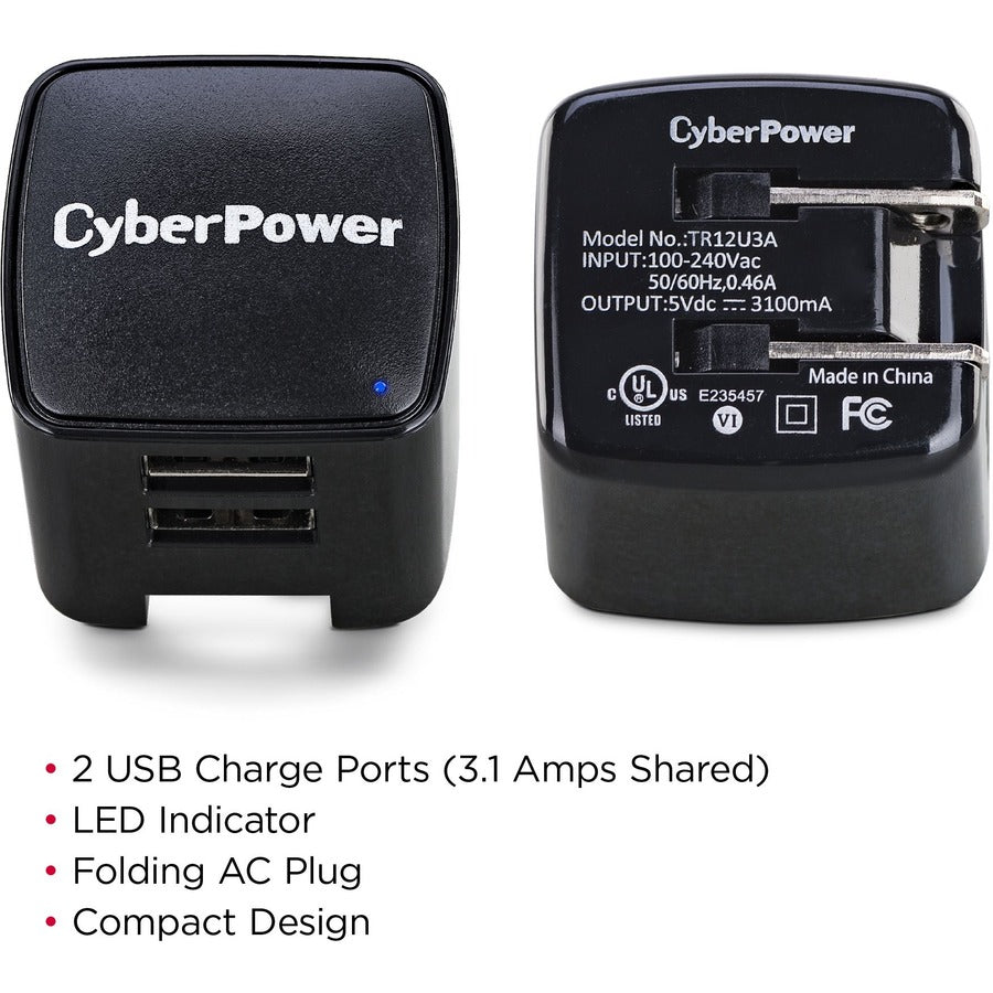 Cyberpower Tr12U3A Mobile Device Charger Black Indoor