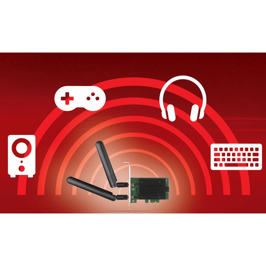 D-Link IEEE 802.11ax Bluetooth 5.1 Wi-Fi/Bluetooth Combo Adapter for Desktop Computer DWA-X3000