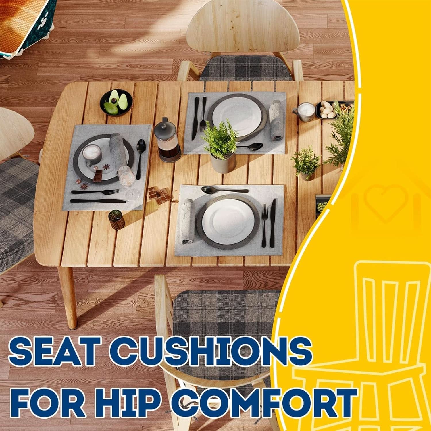D Shaped Chair Cushions 2 Inch Thick Brown 17x16 Pads