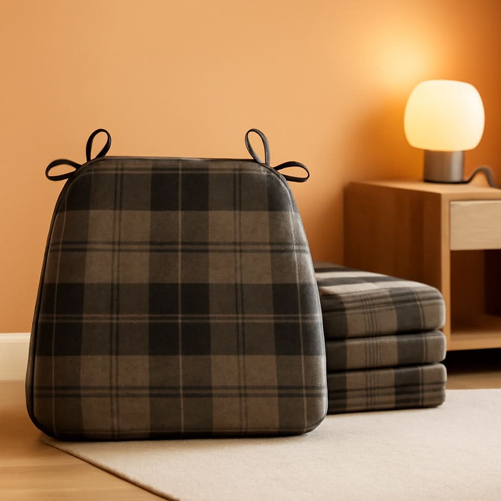 D Shaped Chair Cushions 2 Inch Thick Brown 17x16 Pads