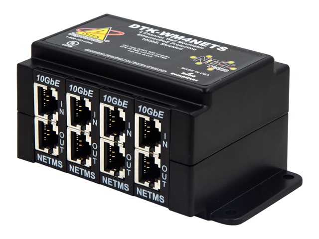 DITEK DTK-WM4NETS 4-Channel Wall Mount PoE+ Surge Protector
